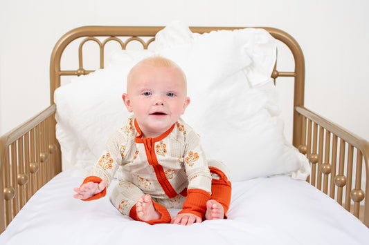 Farm Folk Floral Ribbed Cotton Baby Zippy *Preorder*