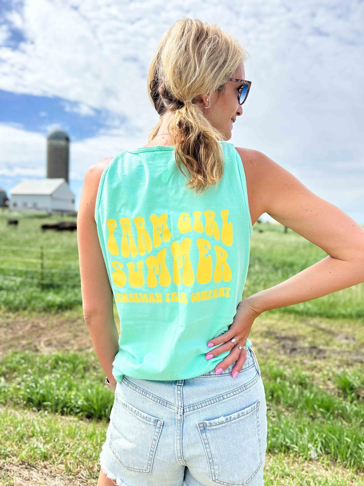 ‘Farm Girl Summer’ Mint Tank Top - American Farm Company