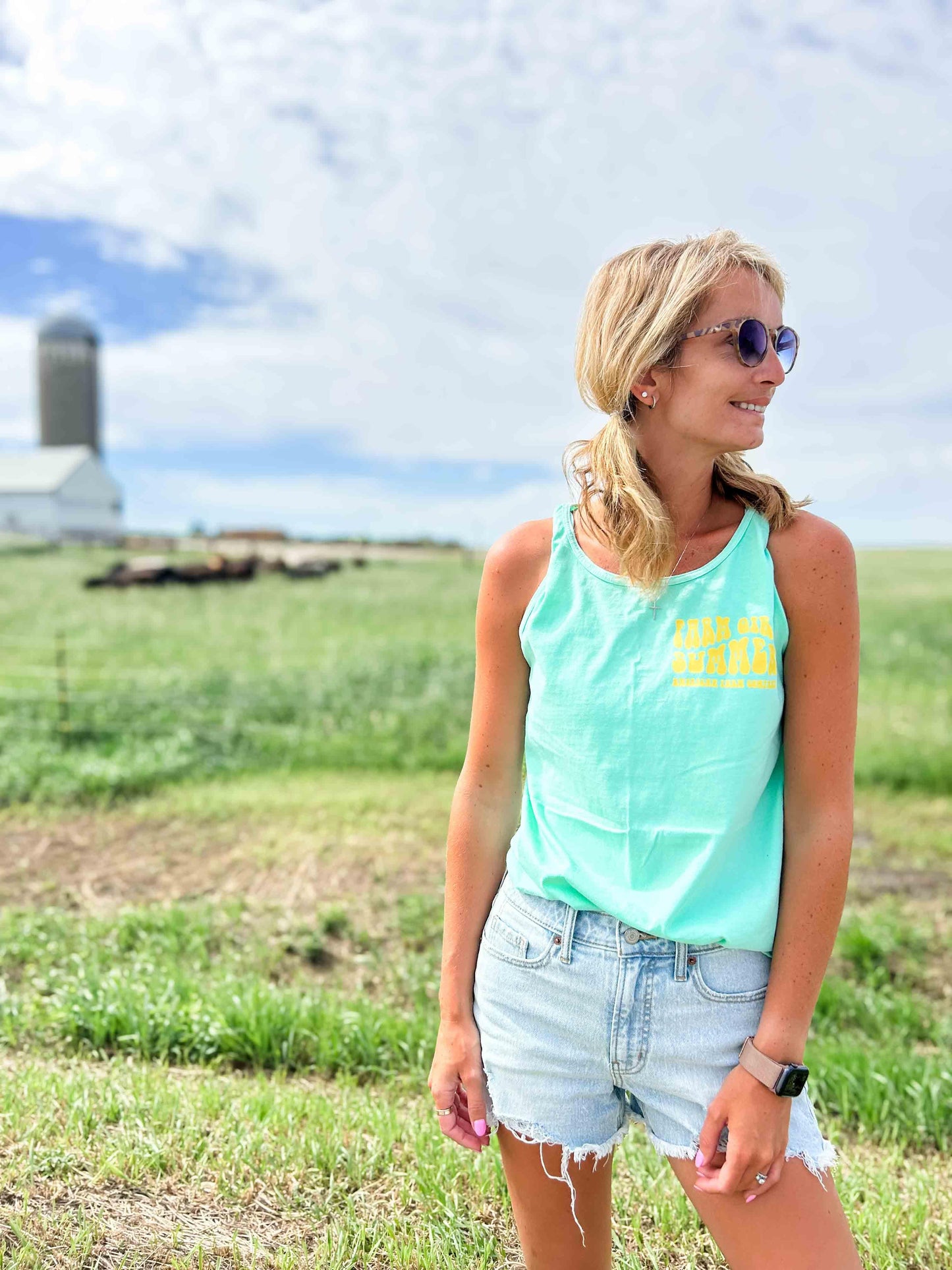 ‘Farm Girl Summer’ Mint Tank Top - American Farm Company