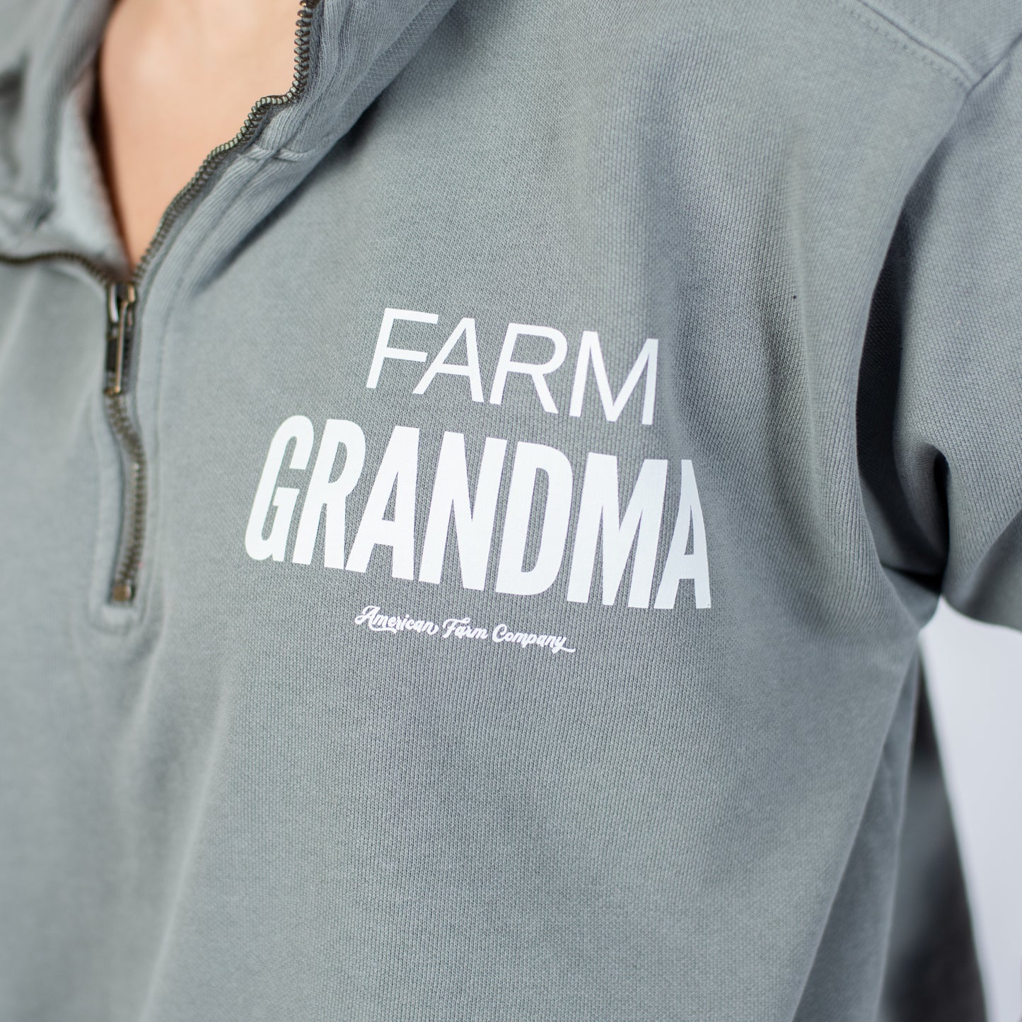 'Farm Grandma' Grey 1/4 Zip - American Farm Company