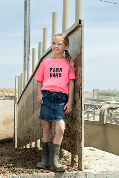Farm Hand' Safety Pink Youth Tee