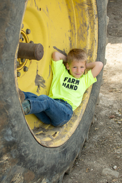 'Farm Hand' Safety Yellow Youth Tee