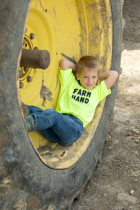 'Farm Hand' Safety Yellow Youth Tee