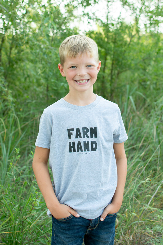 'Farm Hand' Toddler/Youth Gray Tee