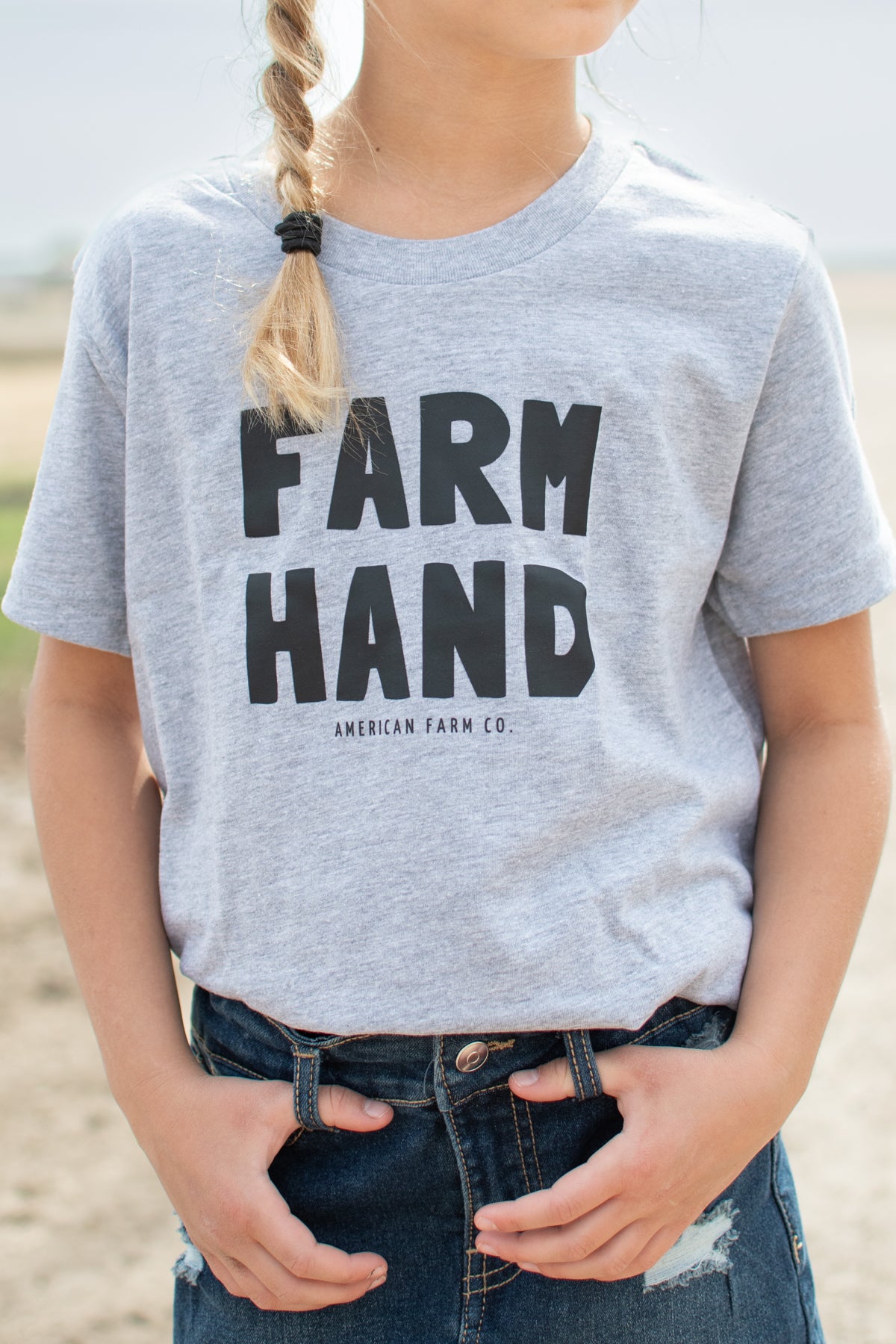 'Farm Hand' Toddler/Youth Gray Tee