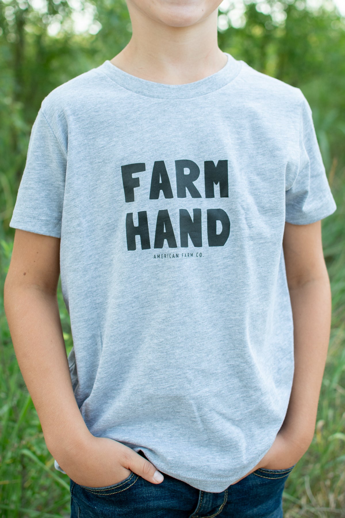 'Farm Hand' Toddler/Youth Gray Tee