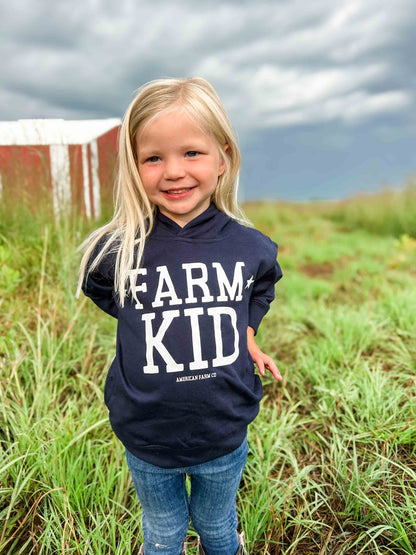 ‘Farm Kid’ Navy Toddler/Youth Hoodie