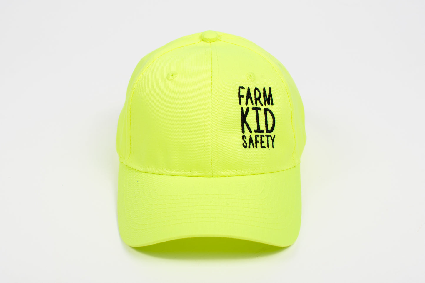 'Farm Kid Safety' Embroidered Neon Yellow Youth Hat