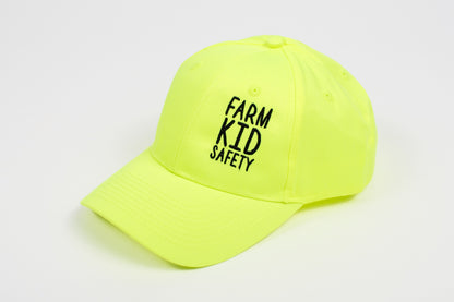 'Farm Kid Safety' Embroidered Neon Yellow Youth Hat