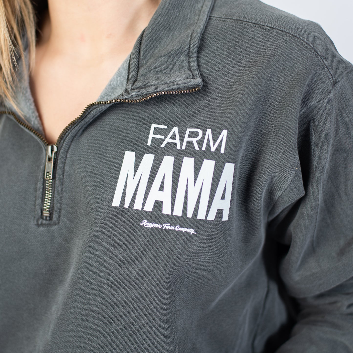 'Farm Mama' Charcoal 1/4 Zip - American Farm Company