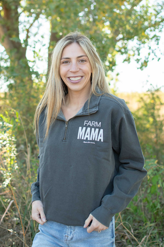 'Farm Mama' Charcoal 1/4 Zip