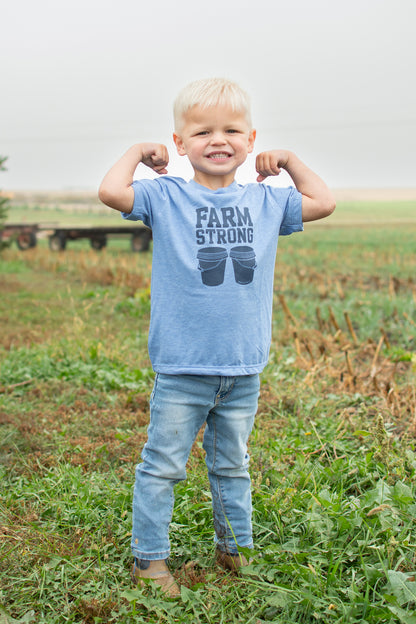'Farm Strong' Toddler/Youth Blue Tee