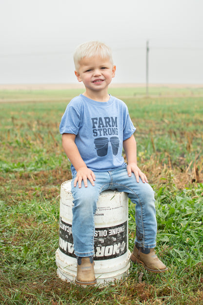 'Farm Strong' Toddler/Youth Blue Tee