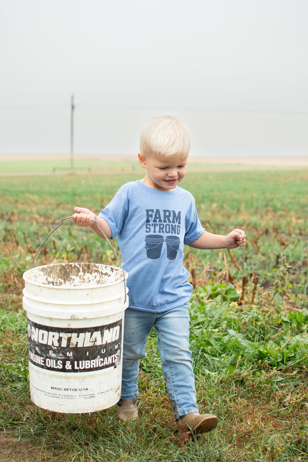 'Farm Strong' Toddler/Youth Blue Tee