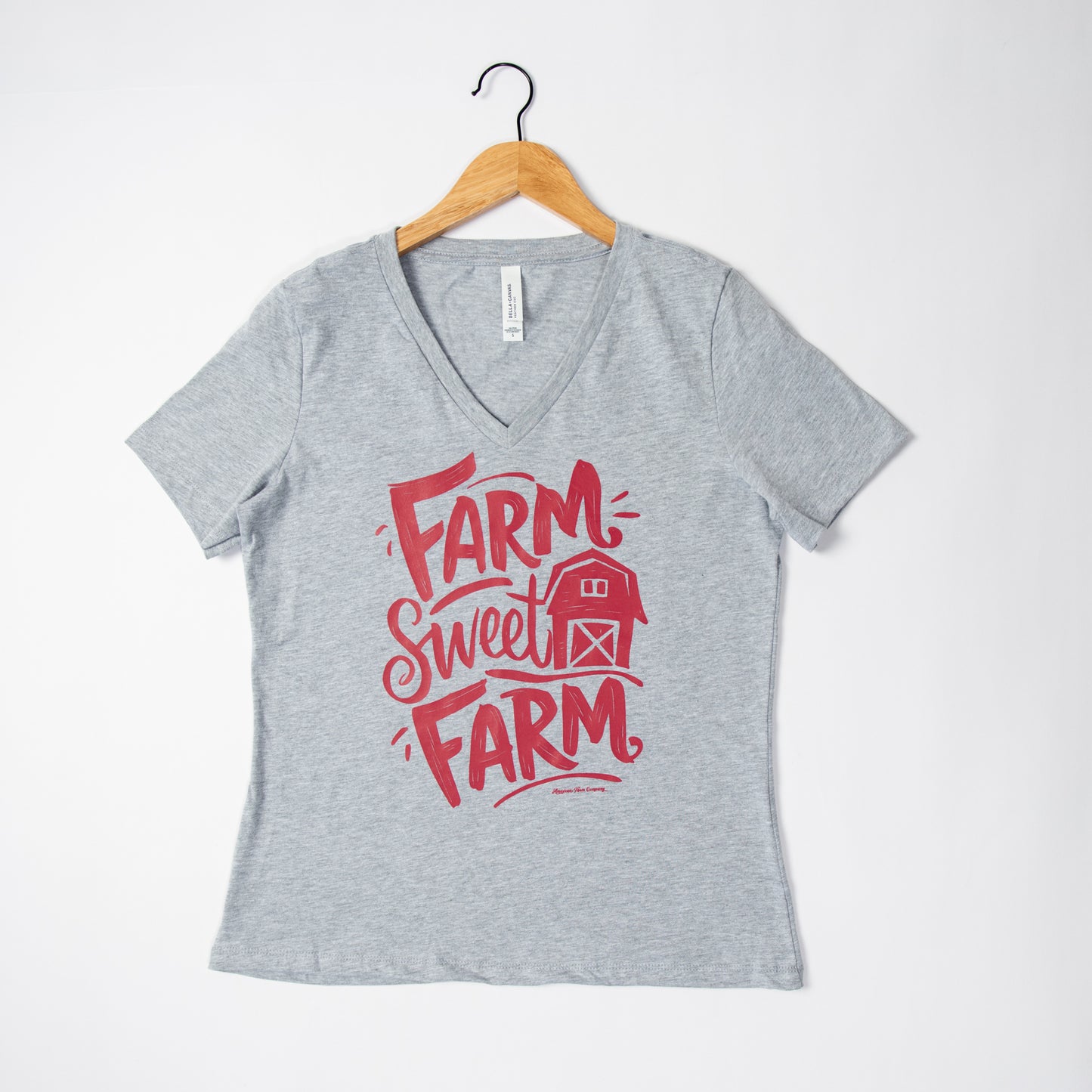 Farm Sweet Farm Grey V-Neck Tee