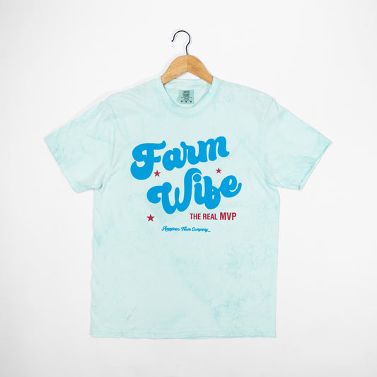'Farm Wife - The Real MVP' Teal Colorblast Tee