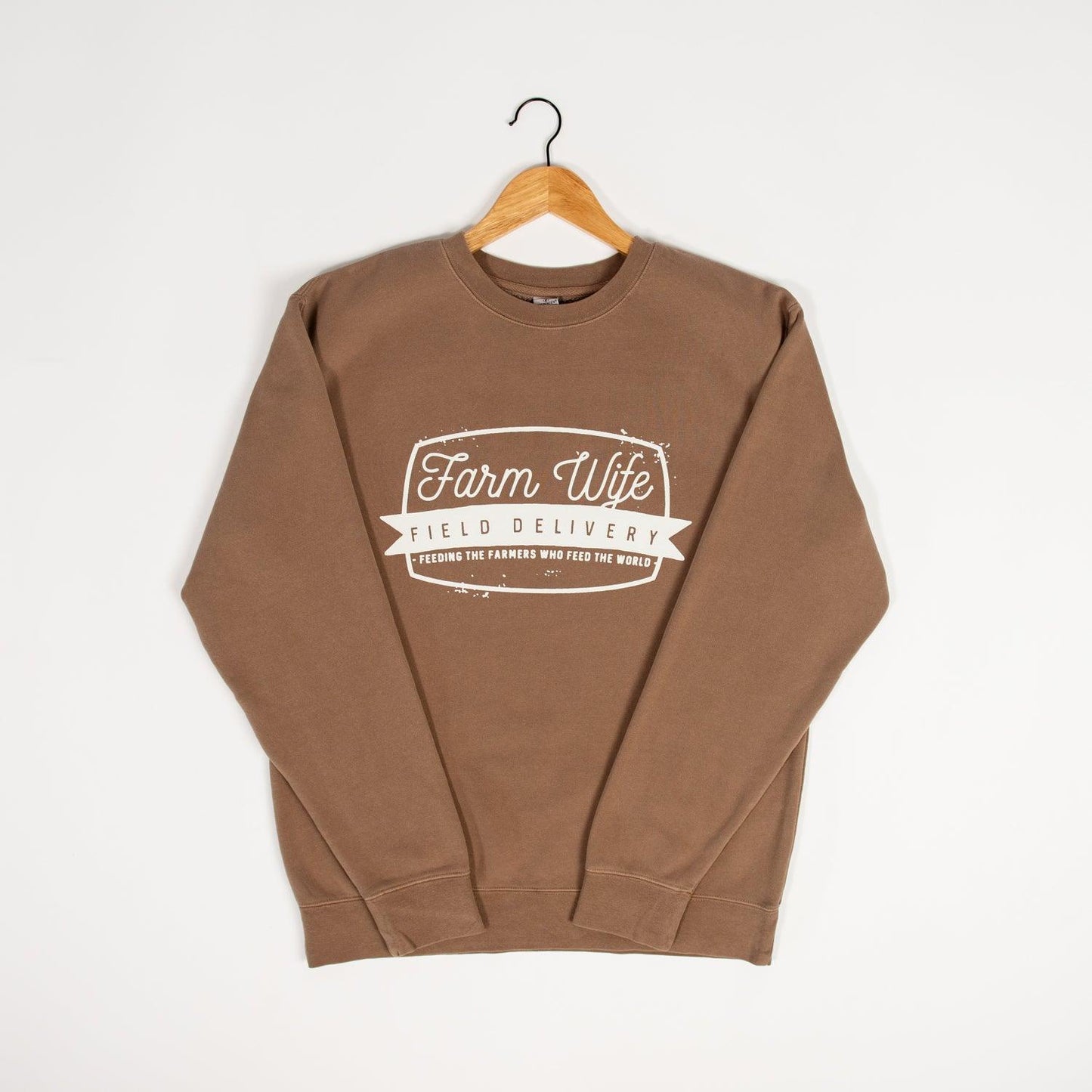 Farm Wife Field Delivery Brown Crewneck - American Farm Company