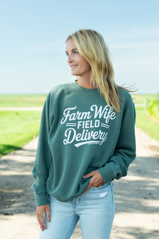 'Farm Wife Field Delivery' Crewneck