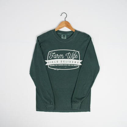 ‘Farm Wife Field Delivery’ Emerald Long Sleeve - American Farm Company