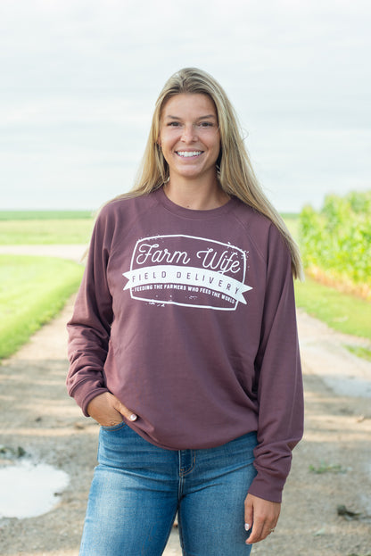 'Farm Wife Field Delivery' Lightweight Crewneck