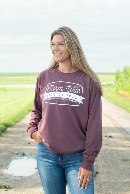 'Farm Wife Field Delivery' Lightweight Crewneck