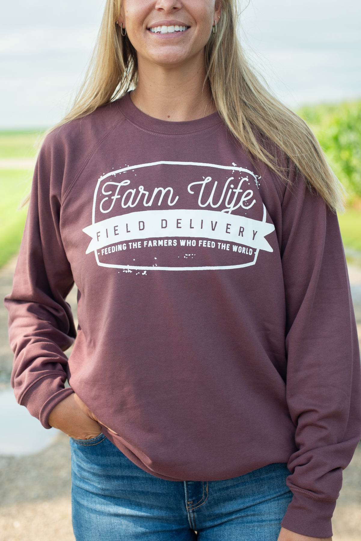 'Farm Wife Field Delivery' Lightweight Crewneck
