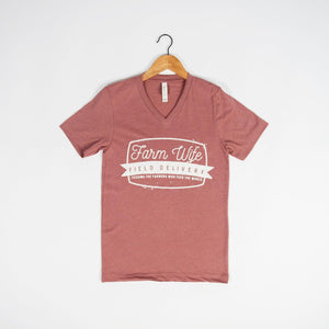 Farm Wife Field Delivery Mauve V-Neck - American Farm Company