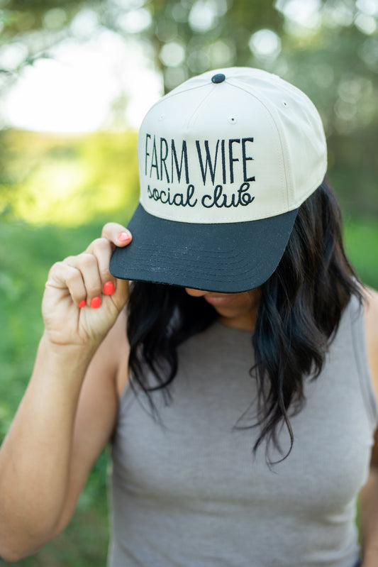 'Farm Wife Social Club' Embroidered Trucker Hat