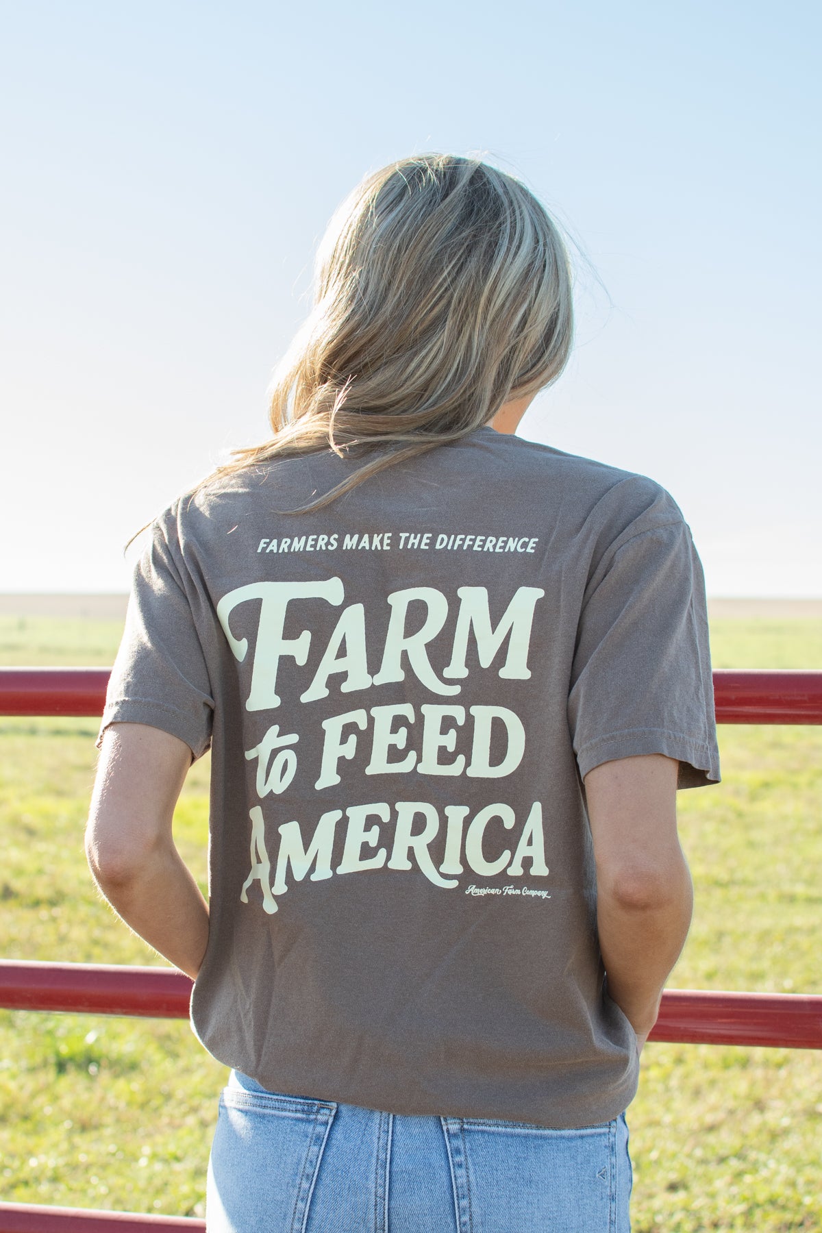 'Farm to Feed America' Brown Tee