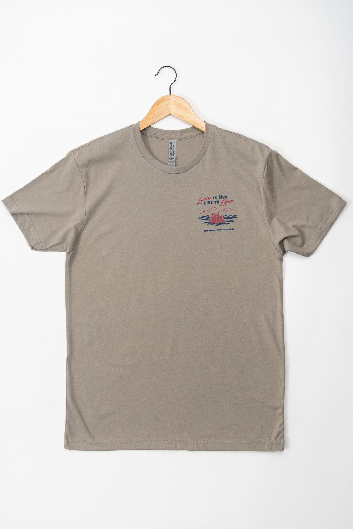 'Farm to Live, Live to Farm' Grey Essentials Tee