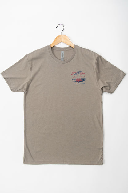 'Farm to Live, Live to Farm' Grey Essentials Tee