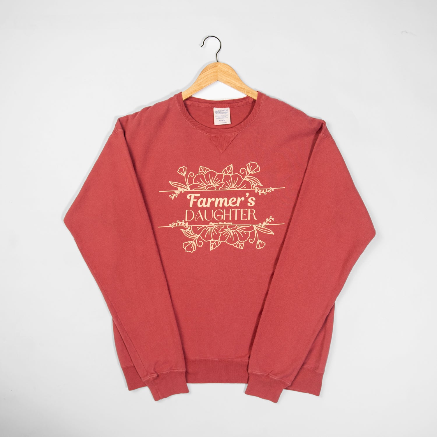 Farmer's Daughter Floral Washed Red Crewneck - American Farm Company