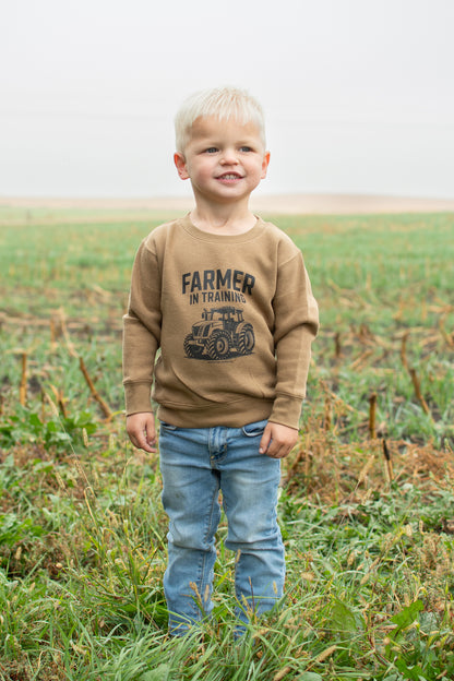 'Farmer in Training’ Toddler/Youth Brown Crewneck