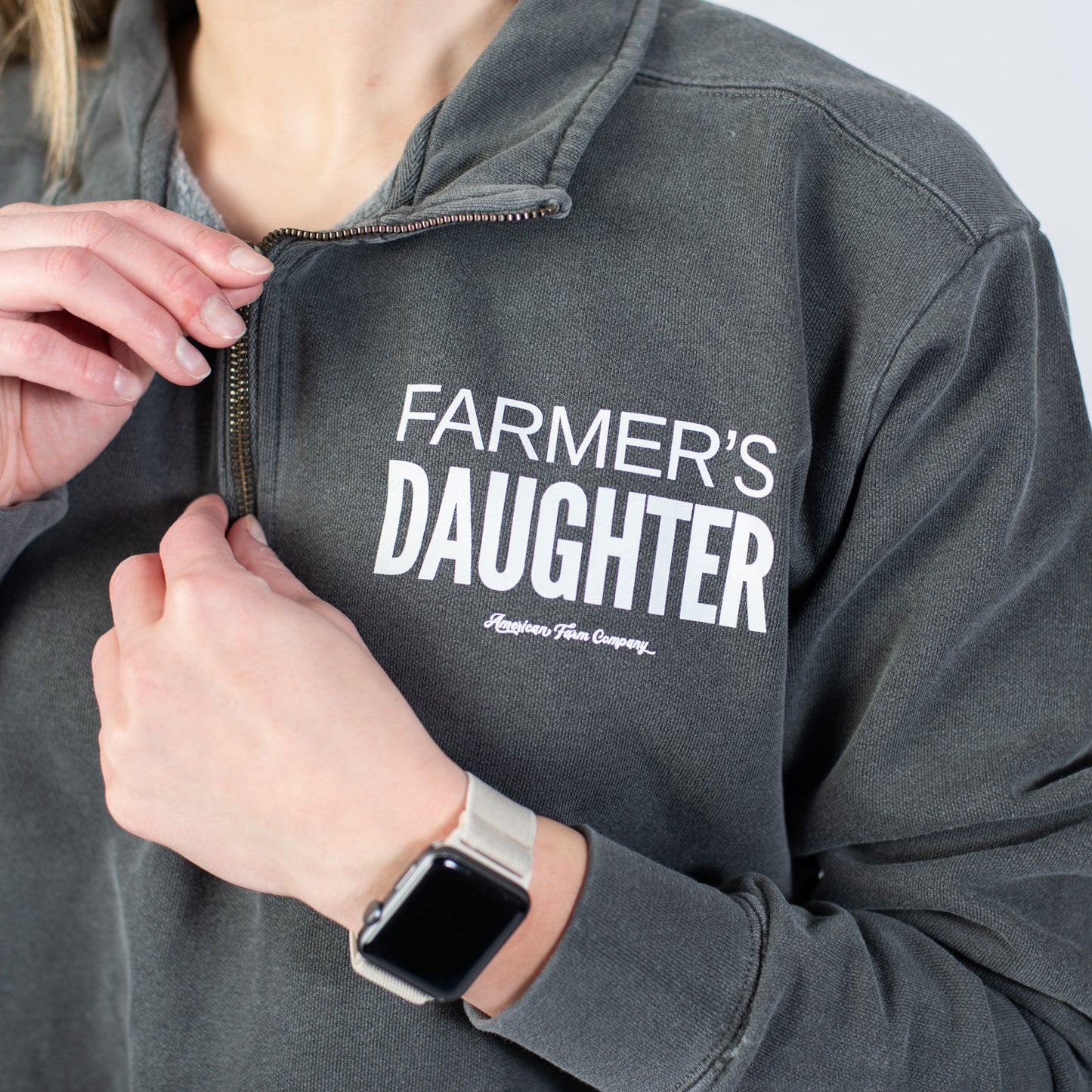 'Farmer's Daughter' Charcoal 1/4 Zip - American Farm Company