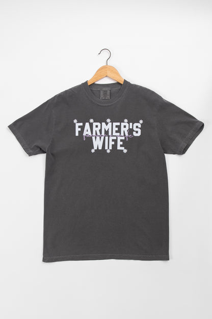 'Farmer's Wife' Daisy Charcoal Tee