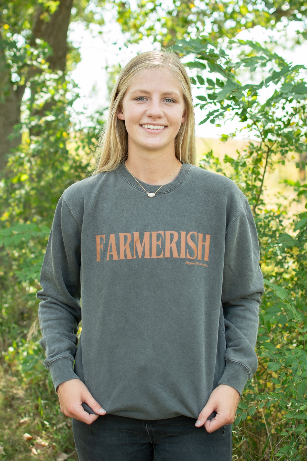 'Farmerish' Charcoal Crewneck