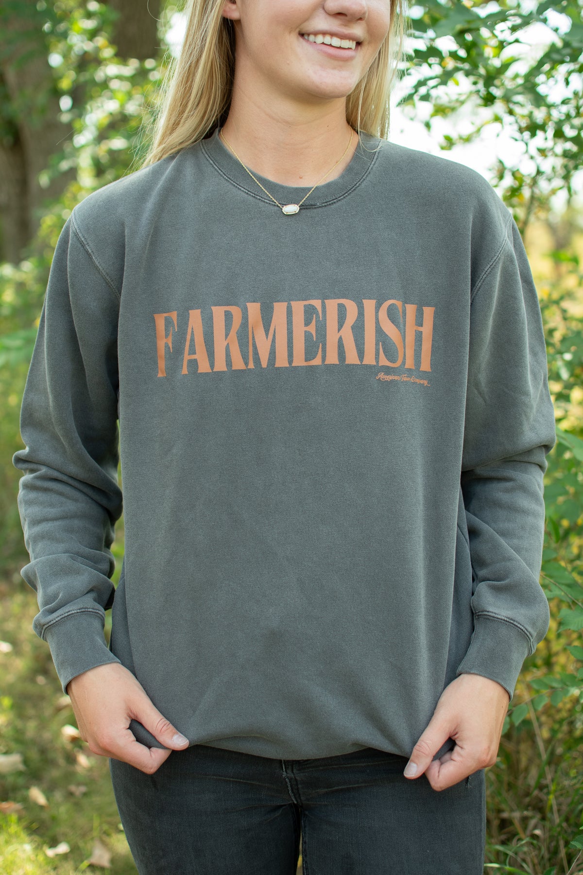 'Farmerish' Charcoal Crewneck