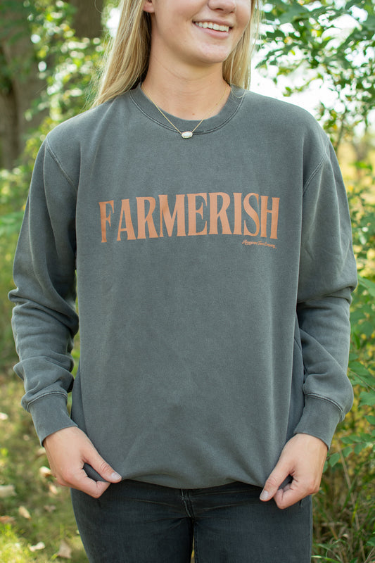 'Farmerish' Charcoal Crewneck