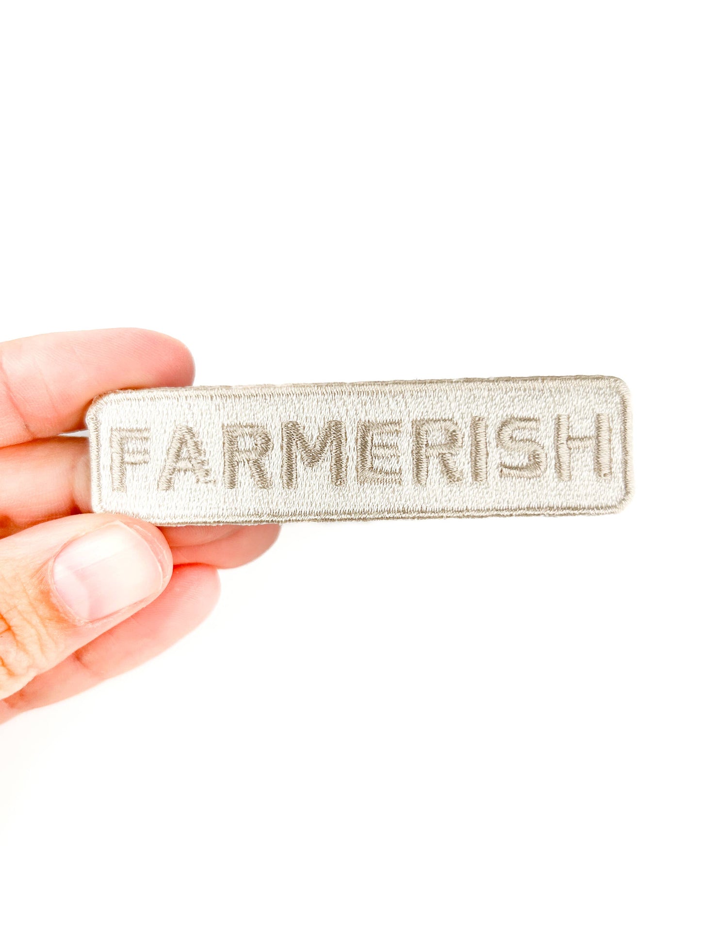 'Farmerish' Embroidered Iron-On Patch