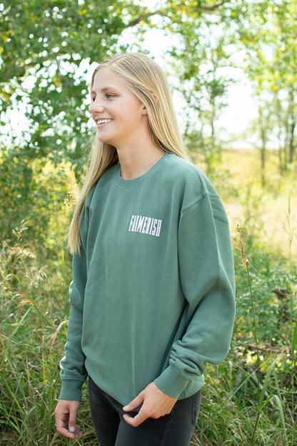 'Farmerish' Washed Green Crewneck