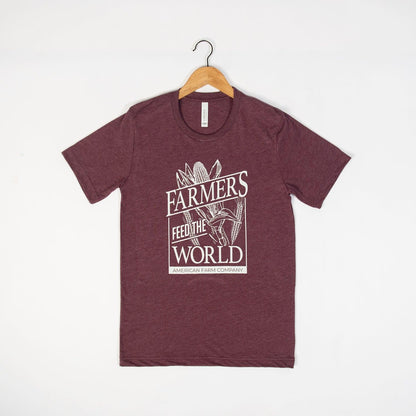 Farmers Feed the World Maroon Tee - American Farm Company