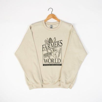 Farmers Feed the World Tan Crewneck - American Farm Company