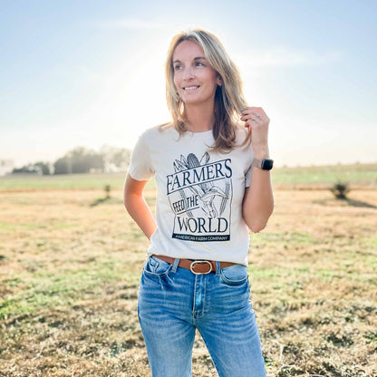 Farmers Feed the World Tan Tee