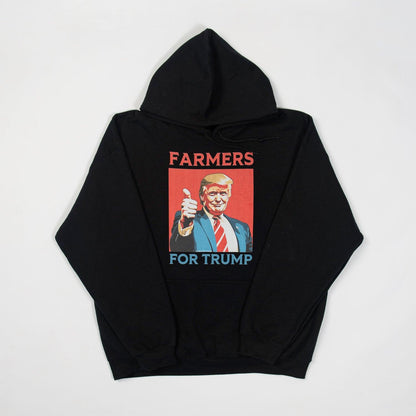 Farmers for Trump Black Hoodie - Trump '24 - American Farm Company