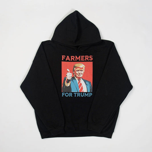 Farmers for Trump Black Hoodie - Trump '24 - American Farm Company