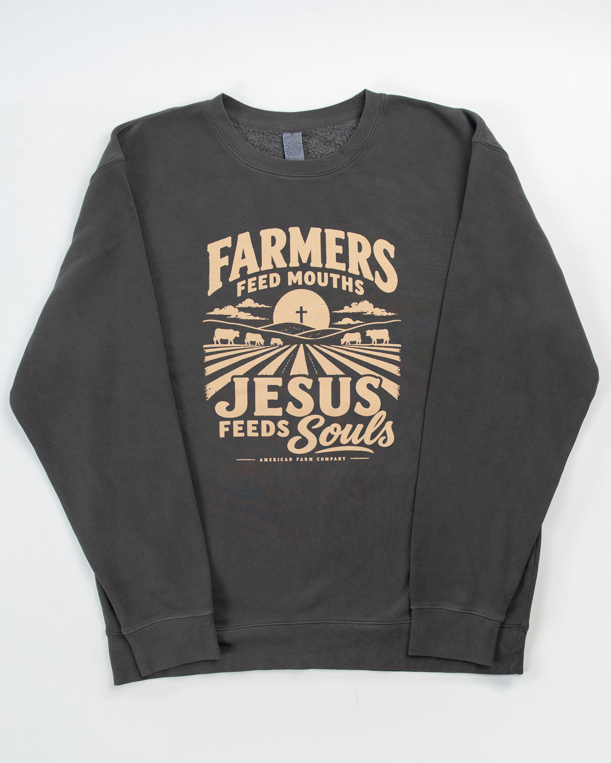 'Farmers Feed Mouths - Jesus Feeds Souls' Adult Crewneck