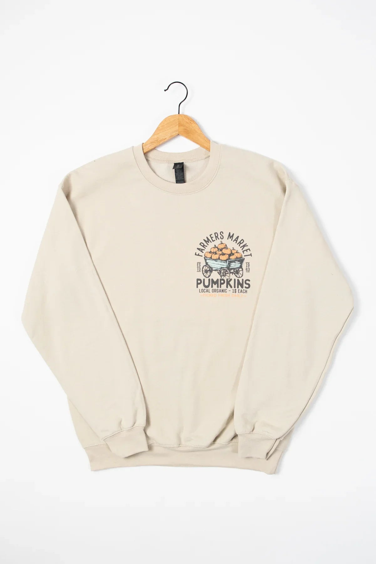 Farmers Market Pumpkins Adult Crewneck