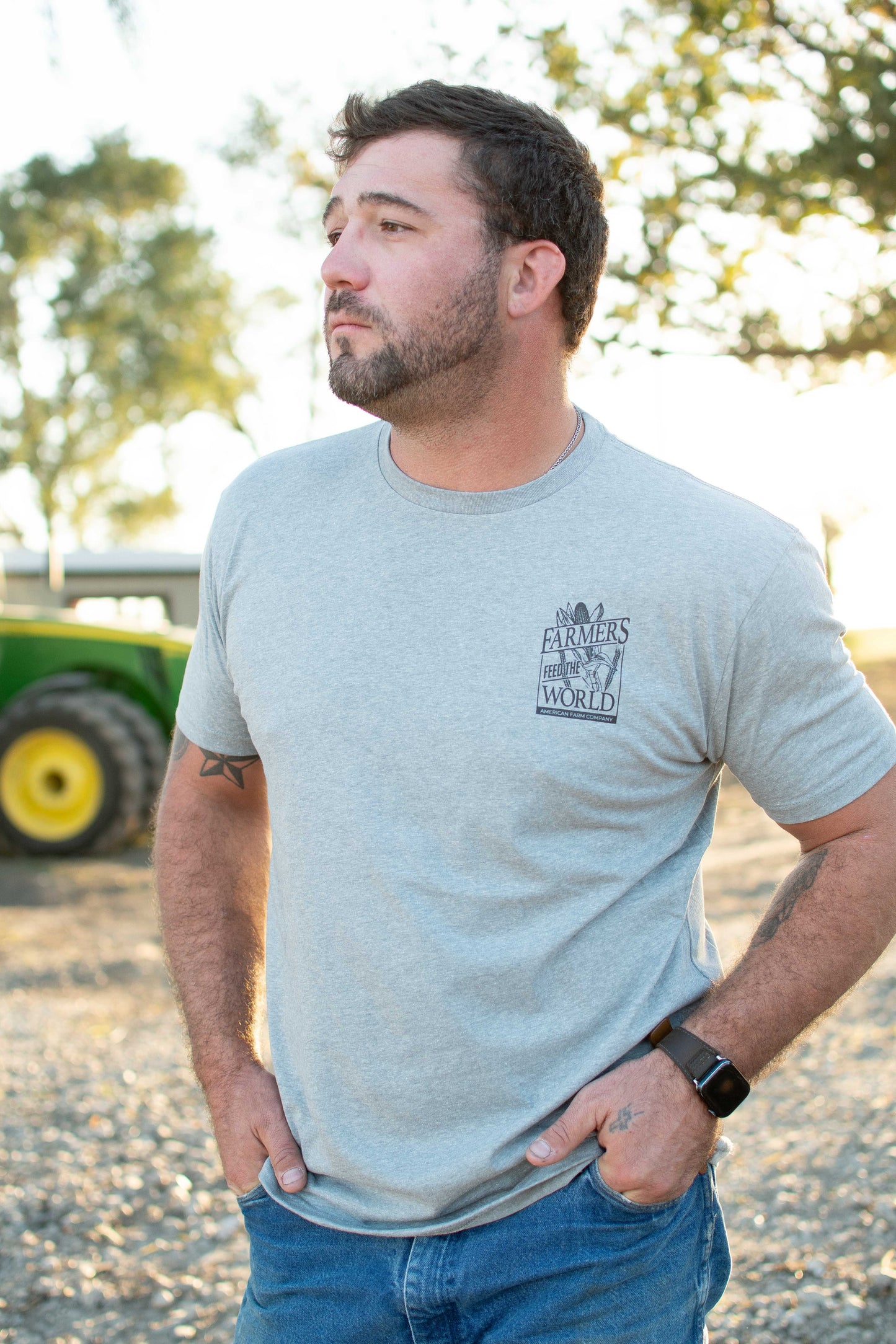 'Farmers Feed the World' Essentials Grey Tee