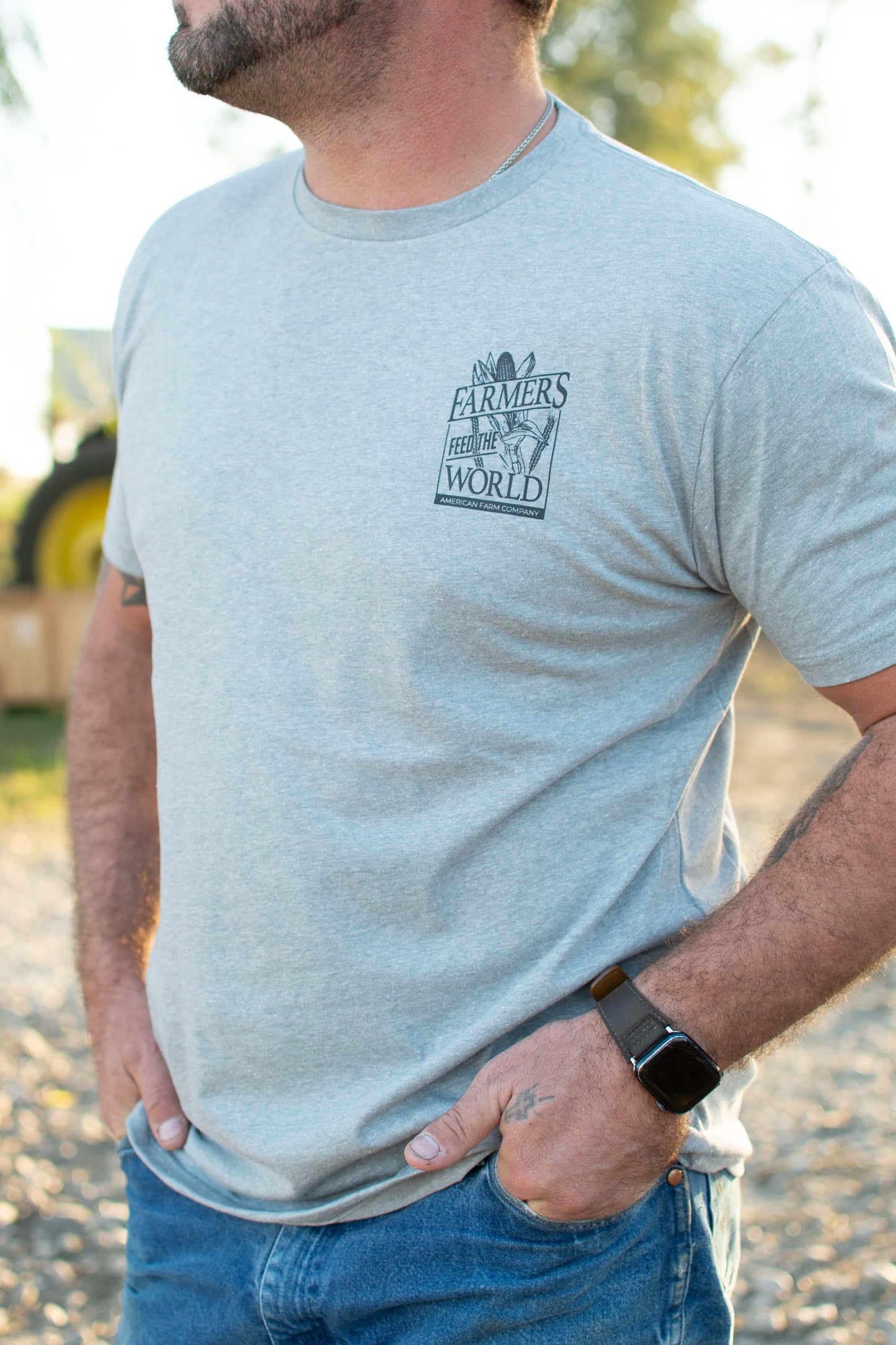 'Farmers Feed the World' Essentials Grey Tee