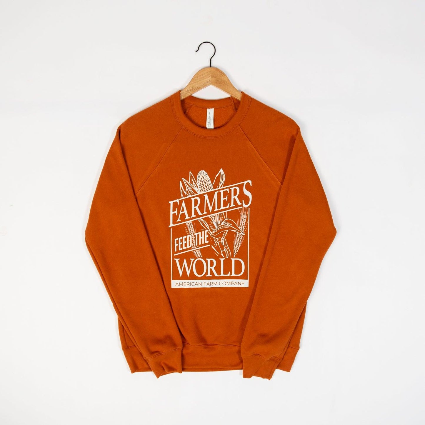 'Farmers Feed the World' Rust Crewneck - American Farm Company